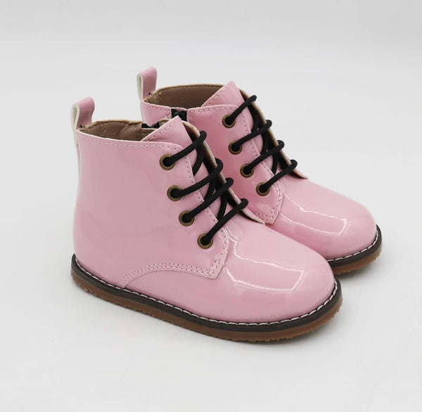 Combat Boots - Patent Leather - Pink