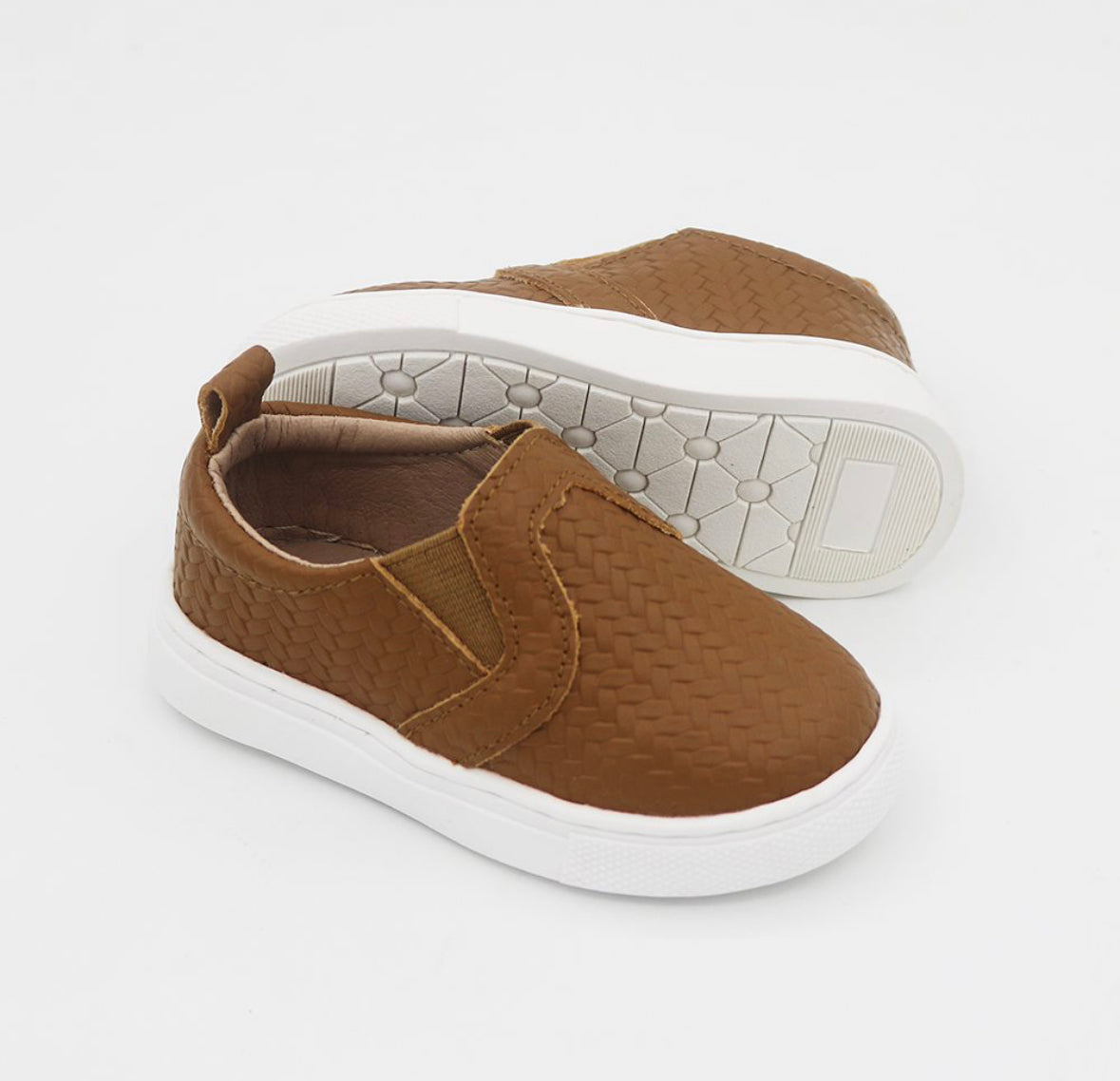 Madison Slip On Sneakers Brown Woven Leather 4Y Brown