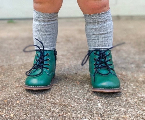 𝐂𝐎𝐌𝐁𝐀𝐓 𝐁𝐎𝐎𝐓𝐒 - Hunter Green - with side zipper and laces