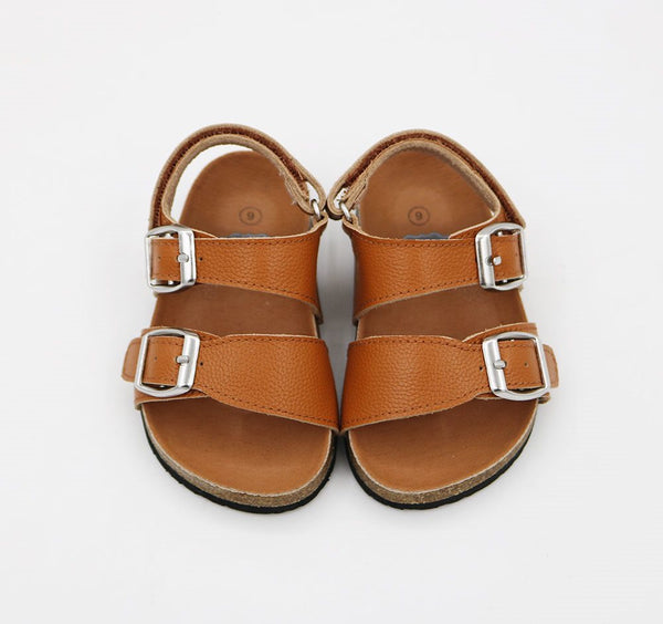 Brooklyn Footbed Sandals - Light Brown