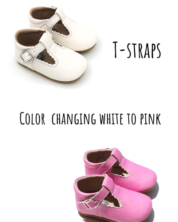 T-Straps - Color Changing - White to Pink
