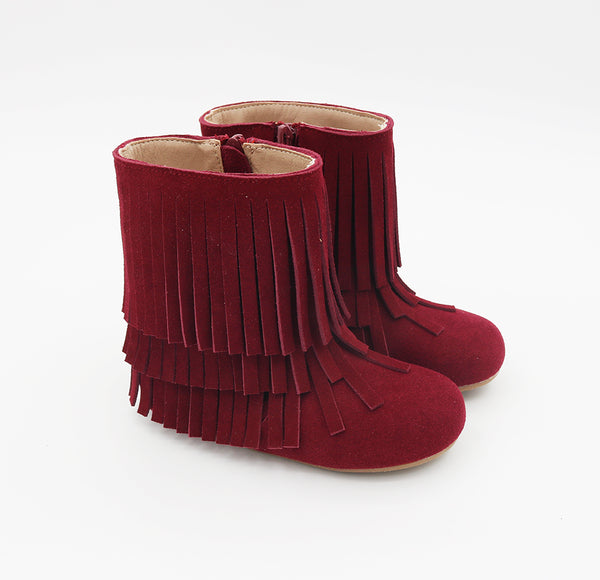 Kenzie Fringe 𝐁𝐎𝐎𝐓𝐒 - Wine (Burgundy)