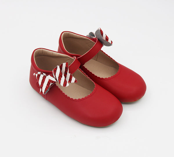 Preorder Lilien Side Bow Mary Jane -  Candy Cane