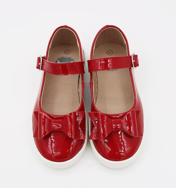Chelsea Sneaker Mary Jane with Bow - Red Patent Leather