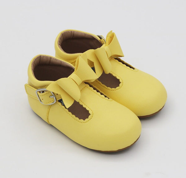 Bow T-Straps - Lemon (Yellow)