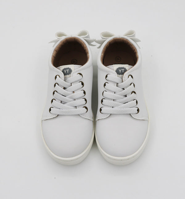 Bow Low Top Sneakers - White