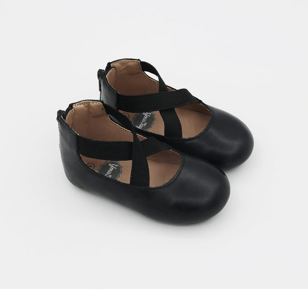 Zipper Ballet Black - Black Soles