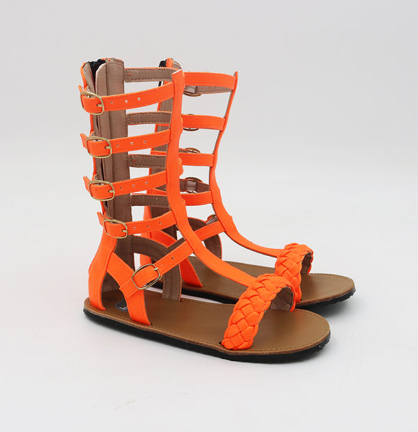 Maddie Gladiator Sandals - Neon Orange