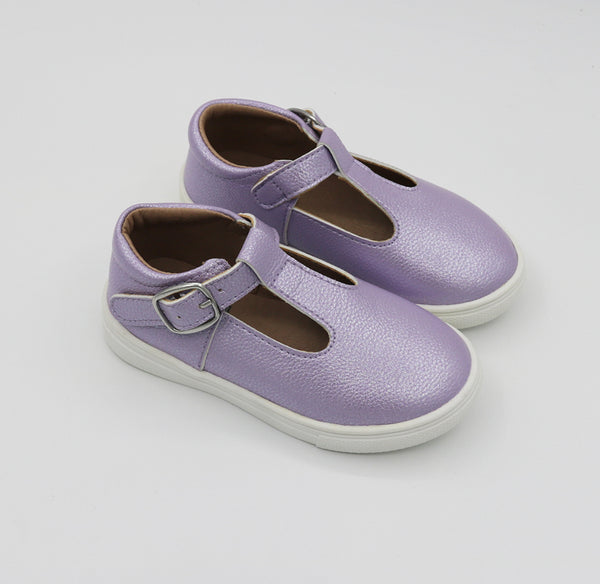 Soho Sneaker T-Straps - Metallic Lavender