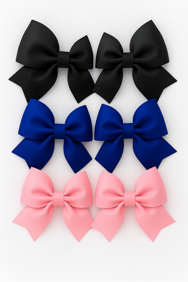 Set of 3 Interchangeable bows for Trinity Pair - Navy, Pink, Black