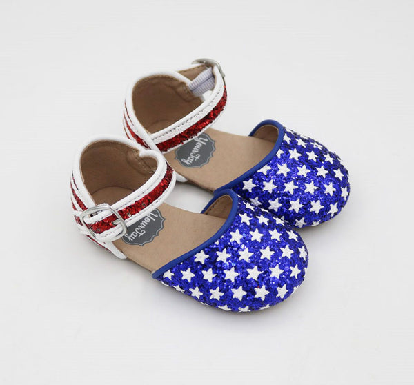 Irelynn Glitter Stars and Stripes Sandals