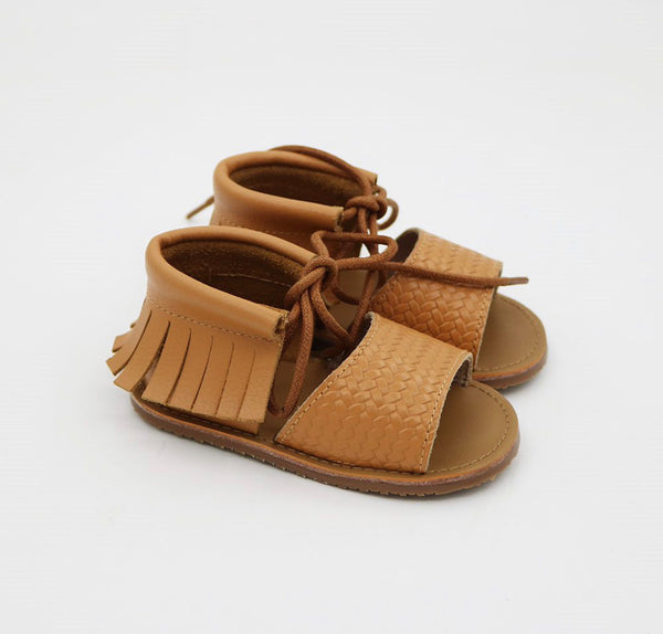 KRISSY Fringe Sandals - Honey (Brown)