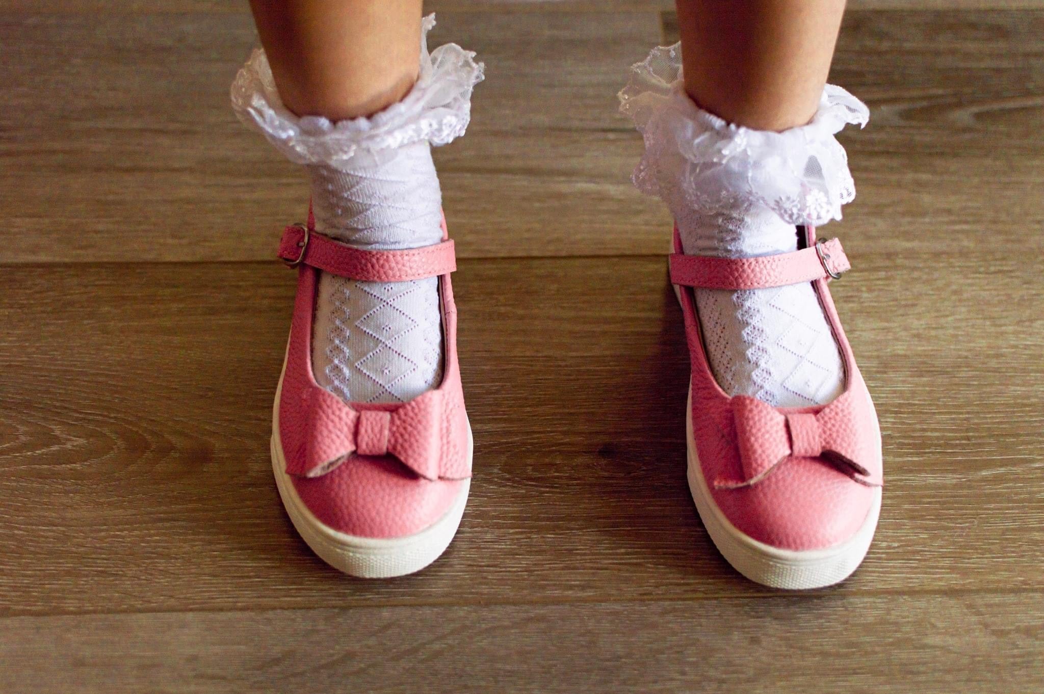 Chelsea ~ Bow Sneaker sole Mary Janes - Dusty Rose Leather