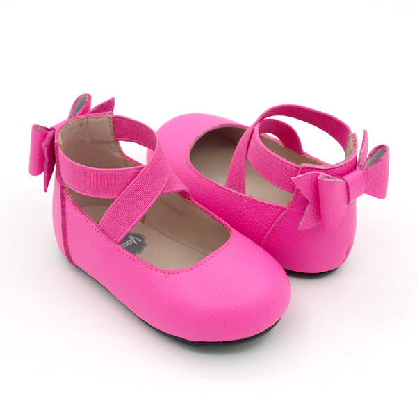 Bow Back Ballet Flat - Neon Pink