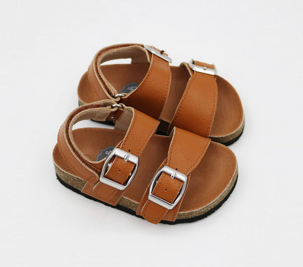 Brooklyn Footbed Sandals - Light Brown