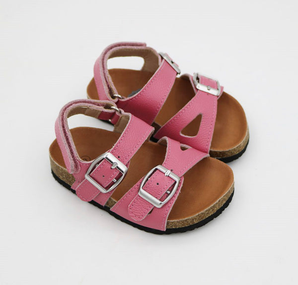 Hamptons Footbed Sandals - Dark Pink