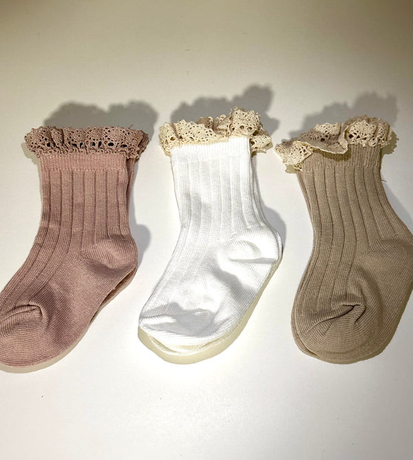 Bestie - Crochet top foldable socks set of 3