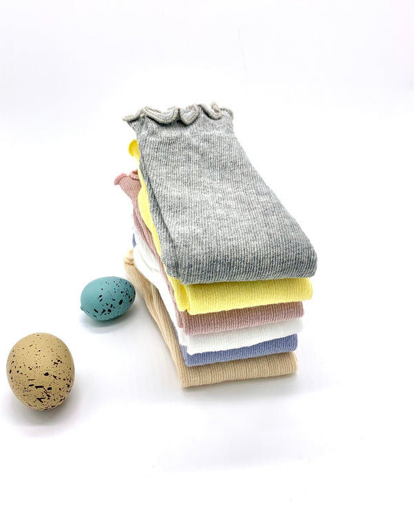 Ruffle Top Knee High Socks Set of 6