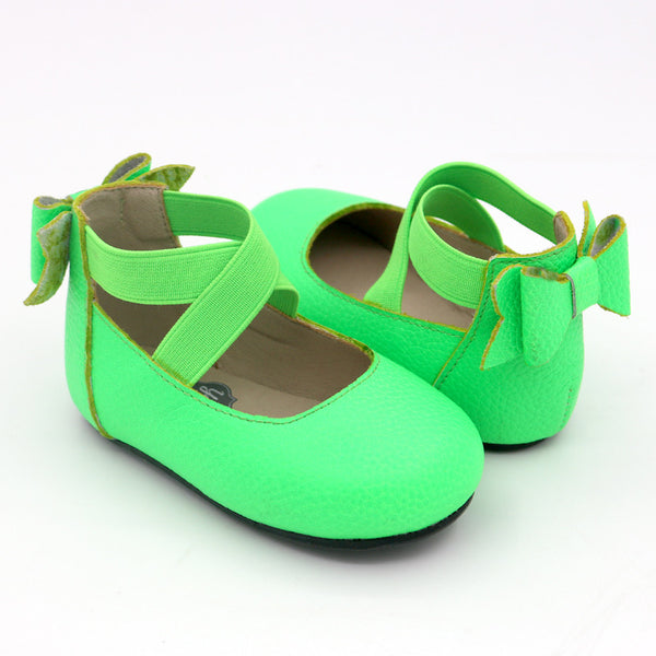 PRE-ORDER Bow Back Ballet Flat - Neon Green