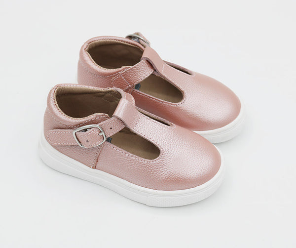 Soho Sneaker T-Straps - Pearly Pink