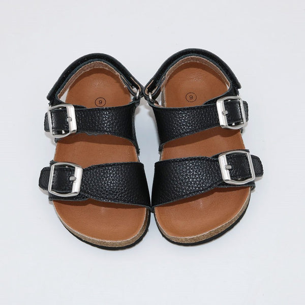 Brooklyn Footbed Sandals - Black